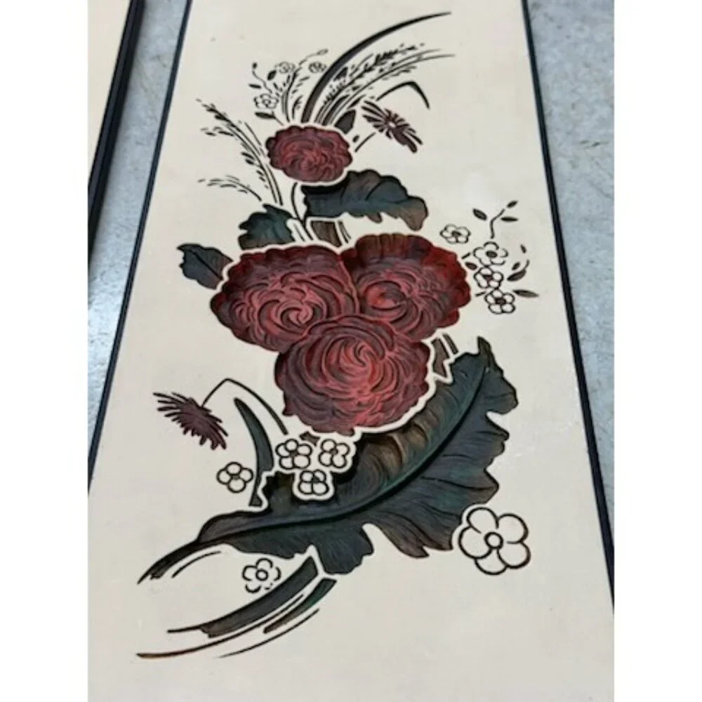 VTG Floral Wall Art Hanging Decor Set of 2 Calla‎ Lily & Rose Botanical Panels